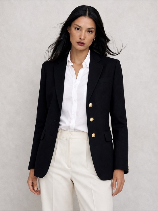 Lauren Ralph Lauren Jackets & Blazers - Lauren Ralph Lauren Sweater-Knit Blazer w/ gold buttons| Size Large | NWT | Navy